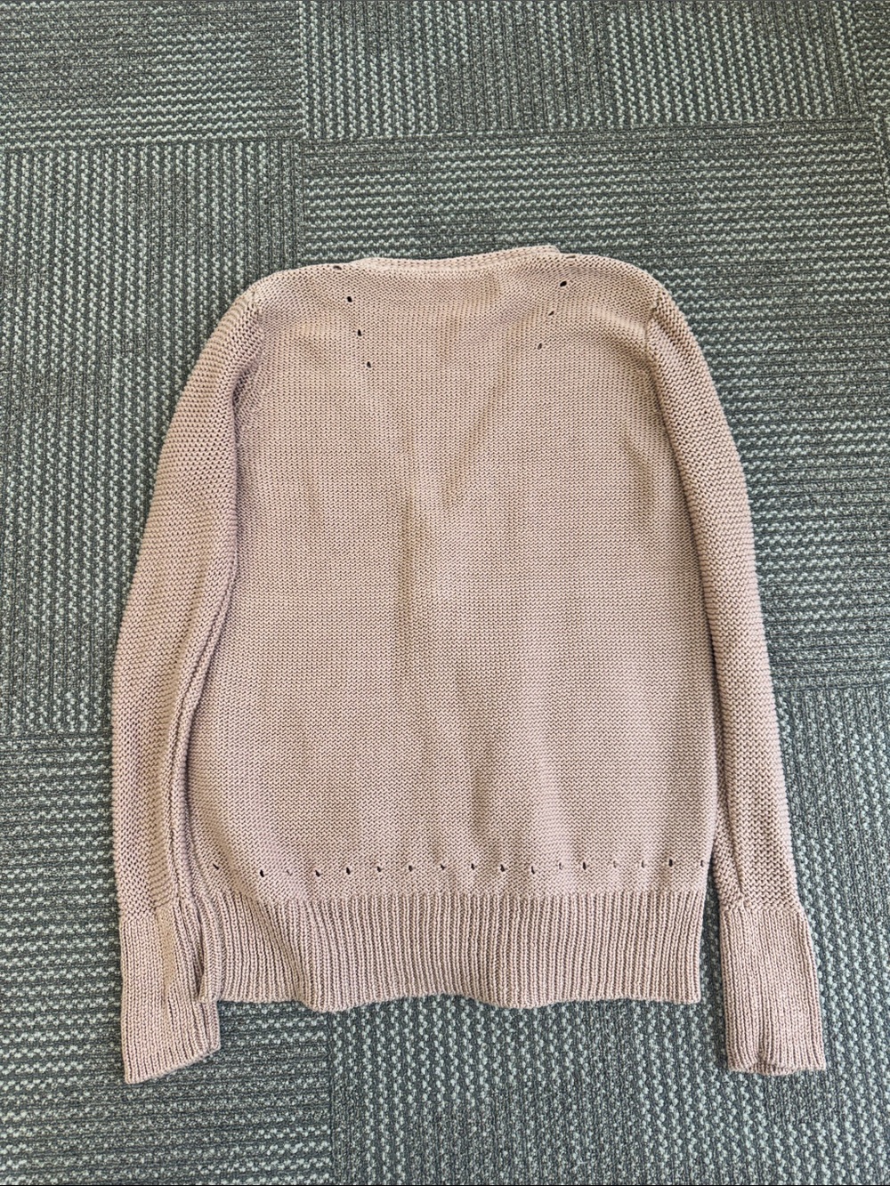 T by Alexander Wang 100% Cotton Blush Chunky Knit Cardigan Sweater, size L - Picture 6 of 7